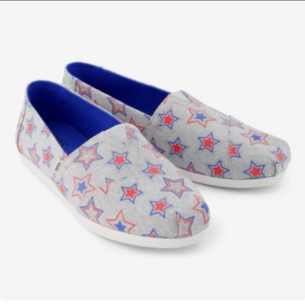 New TOMS Shoes Alpargata Glow in the Dark Stars Size 7 Slip On Women's Loafer